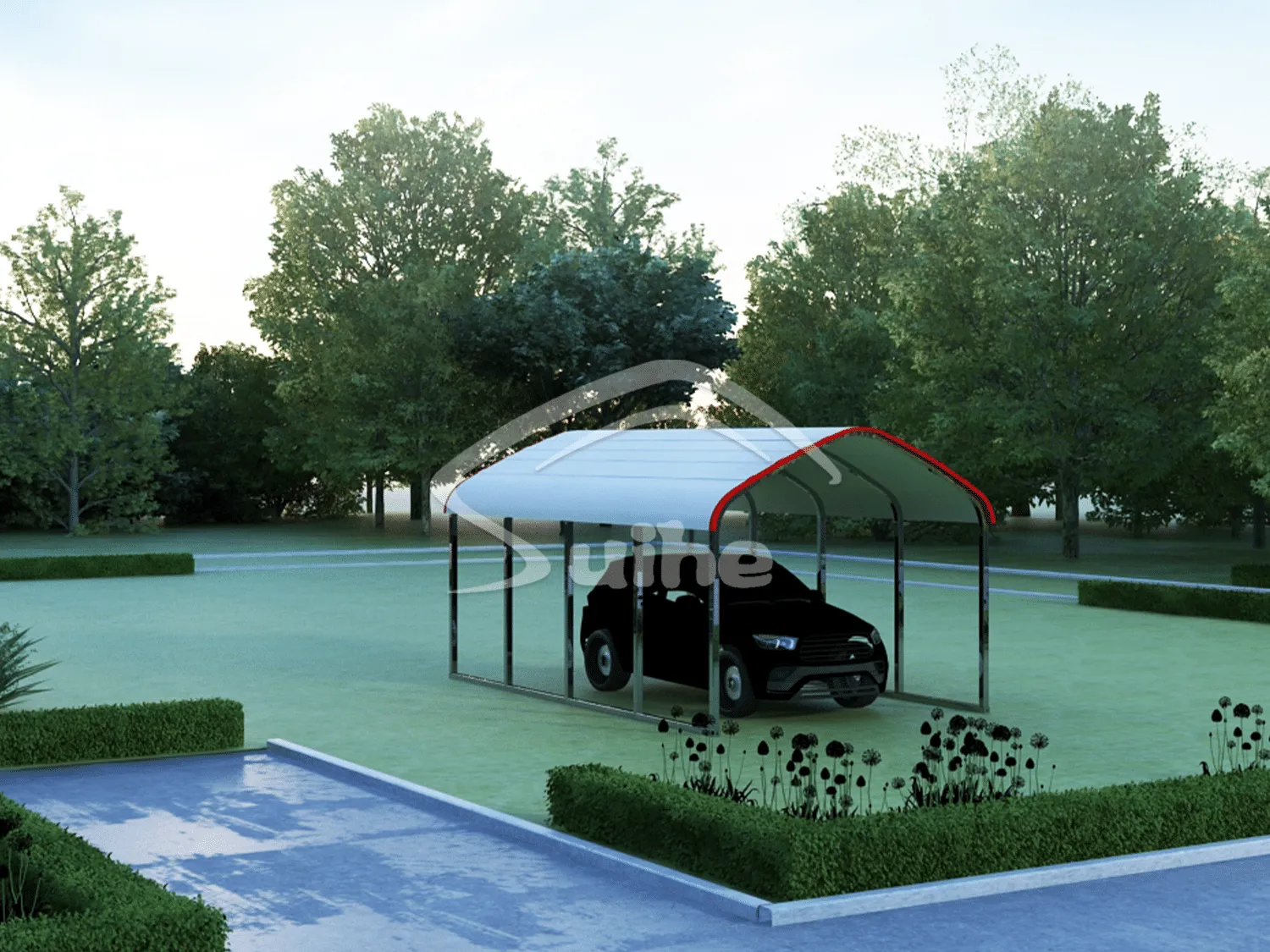 All Steel Carport 12'W 14'W 20'W