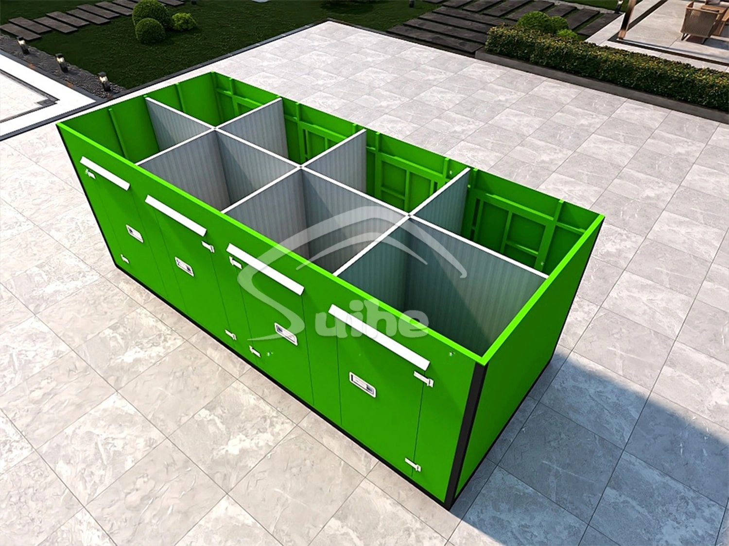 20FT Mobile warehouse（Eight-door layout with partition）