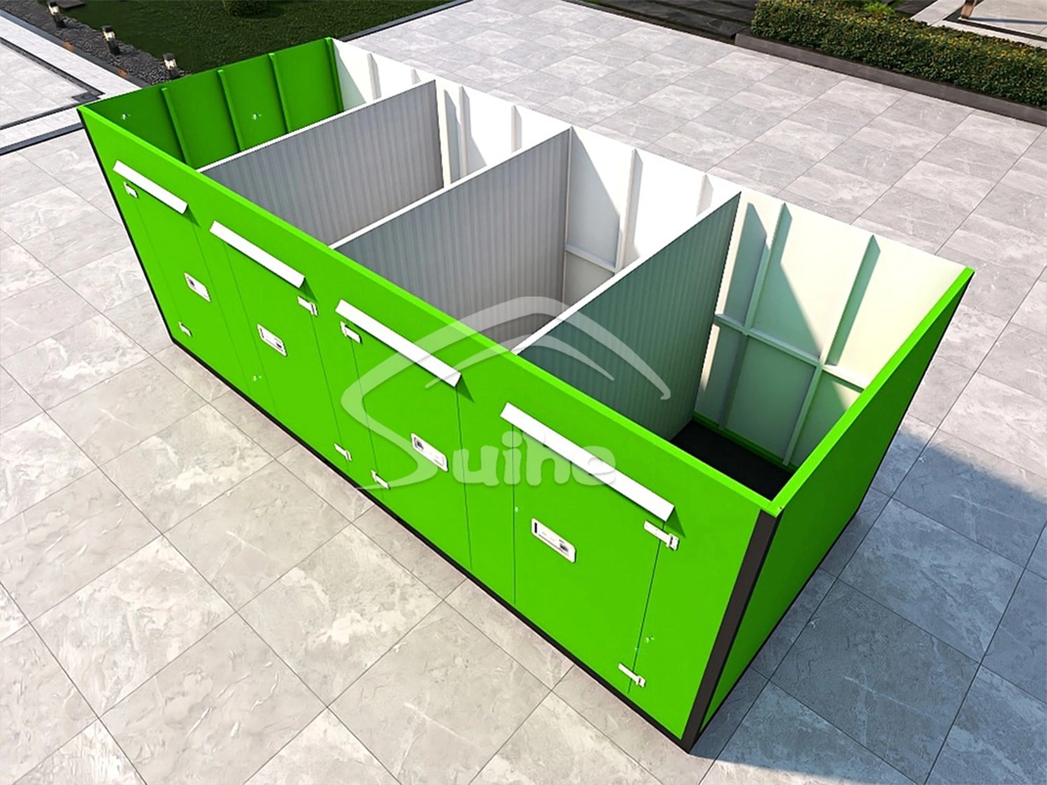 20FT Mobile warehouse（Four doors on one side with three partitions