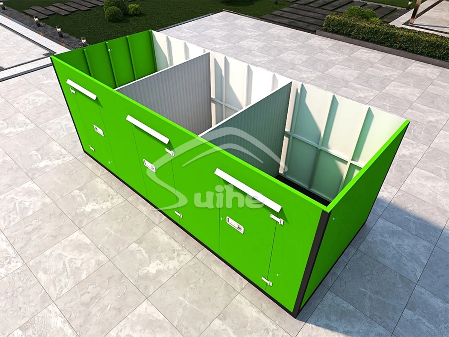 20FT Mobile warehouse（Three doors on one side with two partitions）